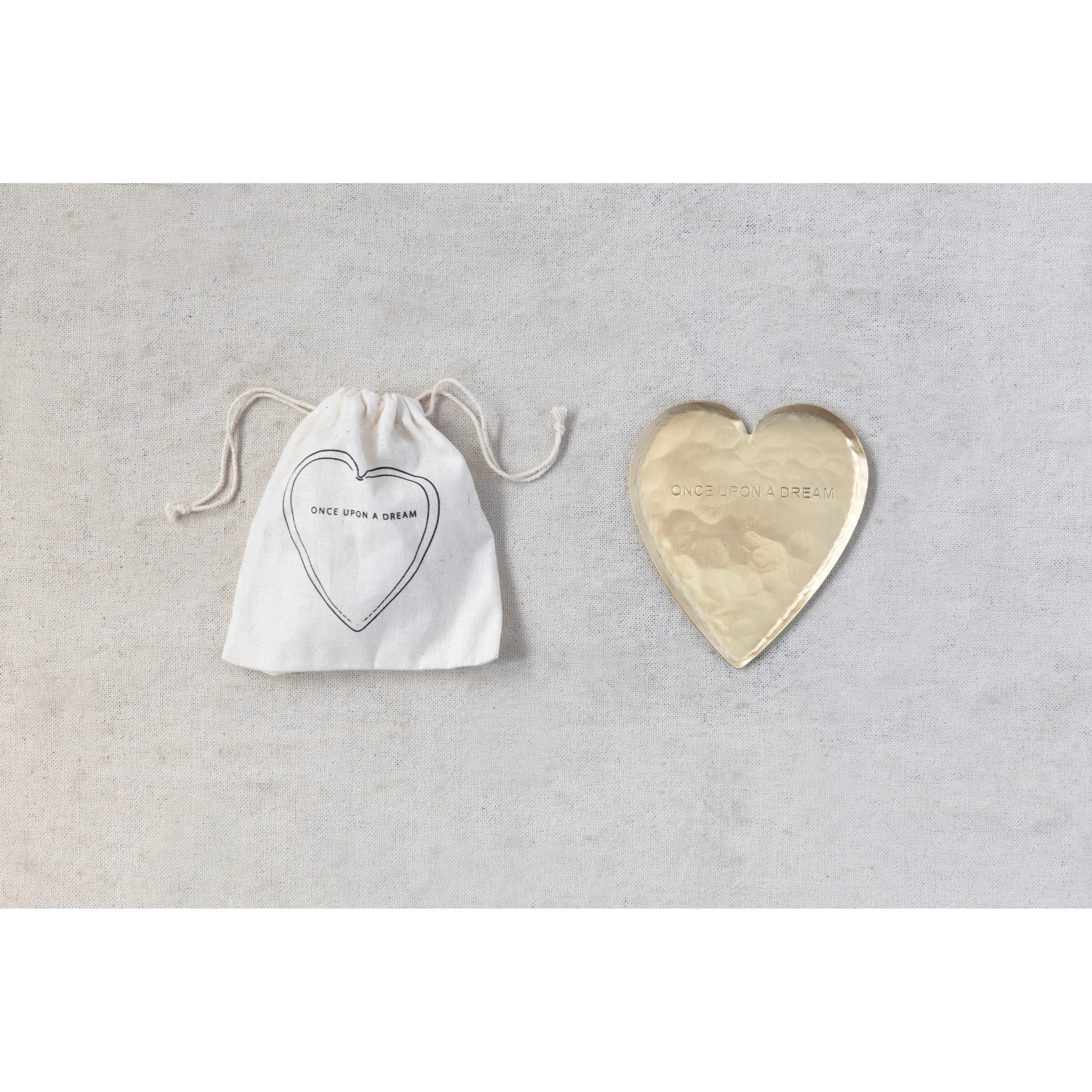 heart | hammered brass dish