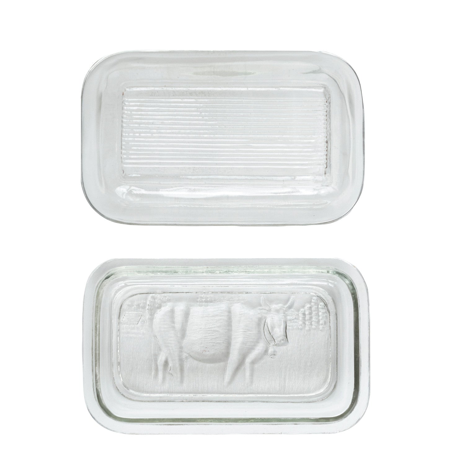 cow | pressed glass butter dish