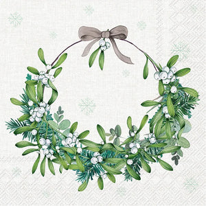 mistletoe wreath | luncheon napkins