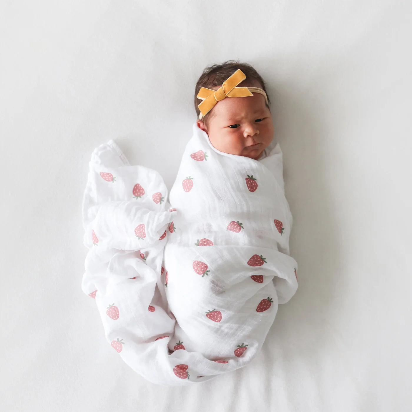 strawberries | muslin cotton large swaddle