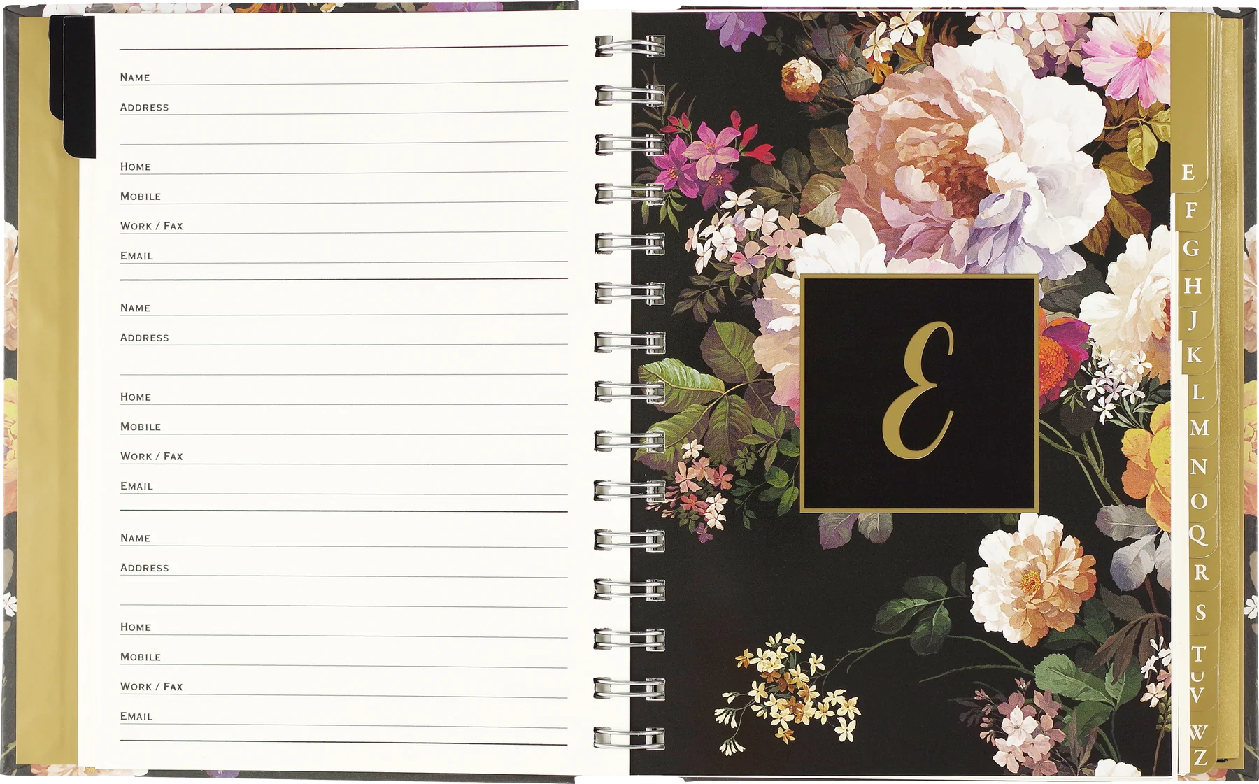 midnight floral | large address book