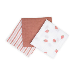 strawberries | receiving blankets 3 pack