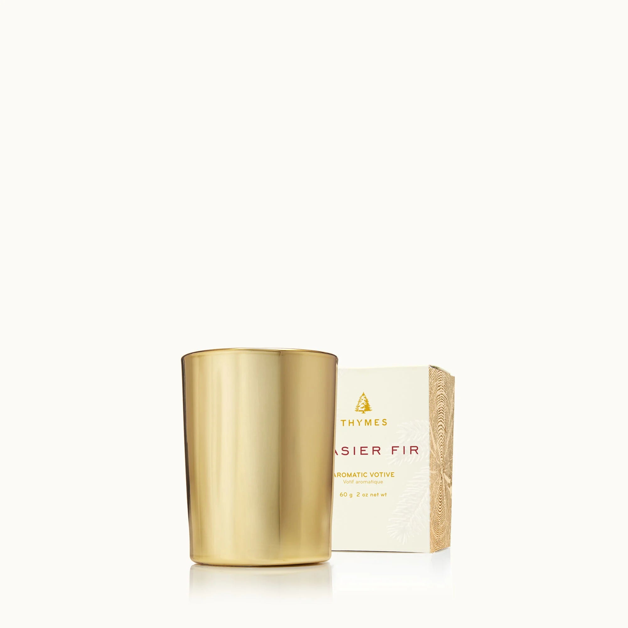 frasier fir | gold votive candle