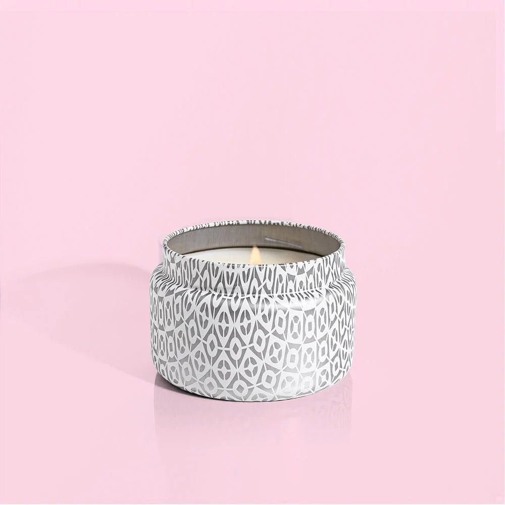 volcano | white large tin candle