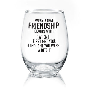 every great friendship | stemless glass