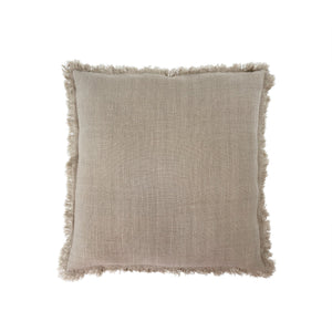 frayed | light grey pillow