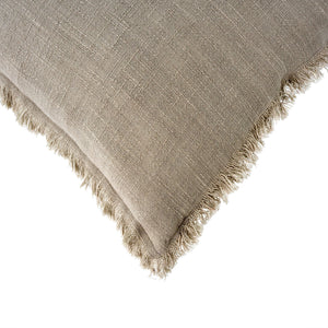 frayed | light grey pillow