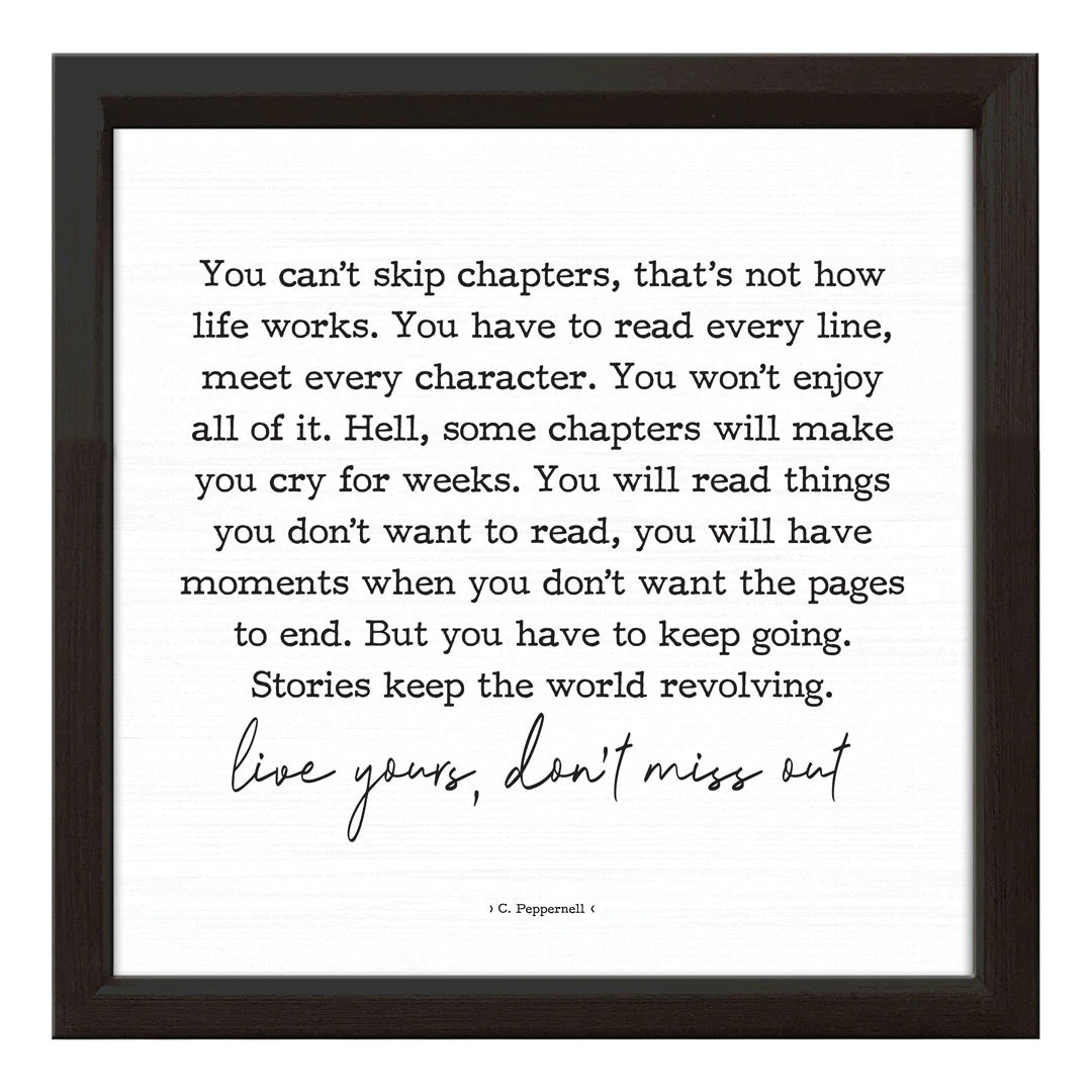 you can't skip chapters | sign