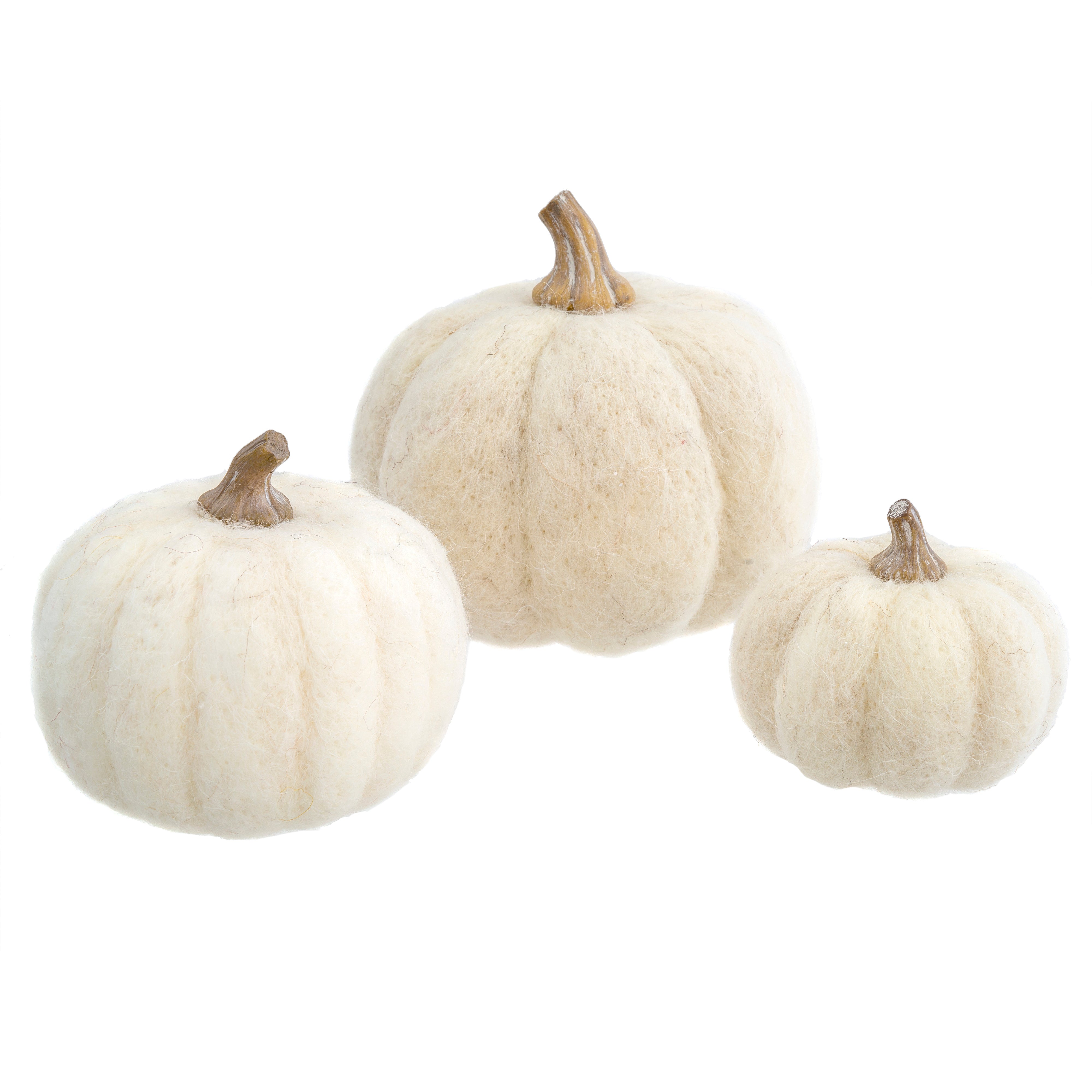 felt | white pumpkin decor