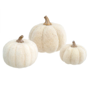 felt | white pumpkin decor