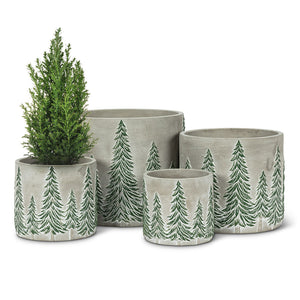 snowy trees | small planter