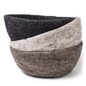 wool large bowl |taupe