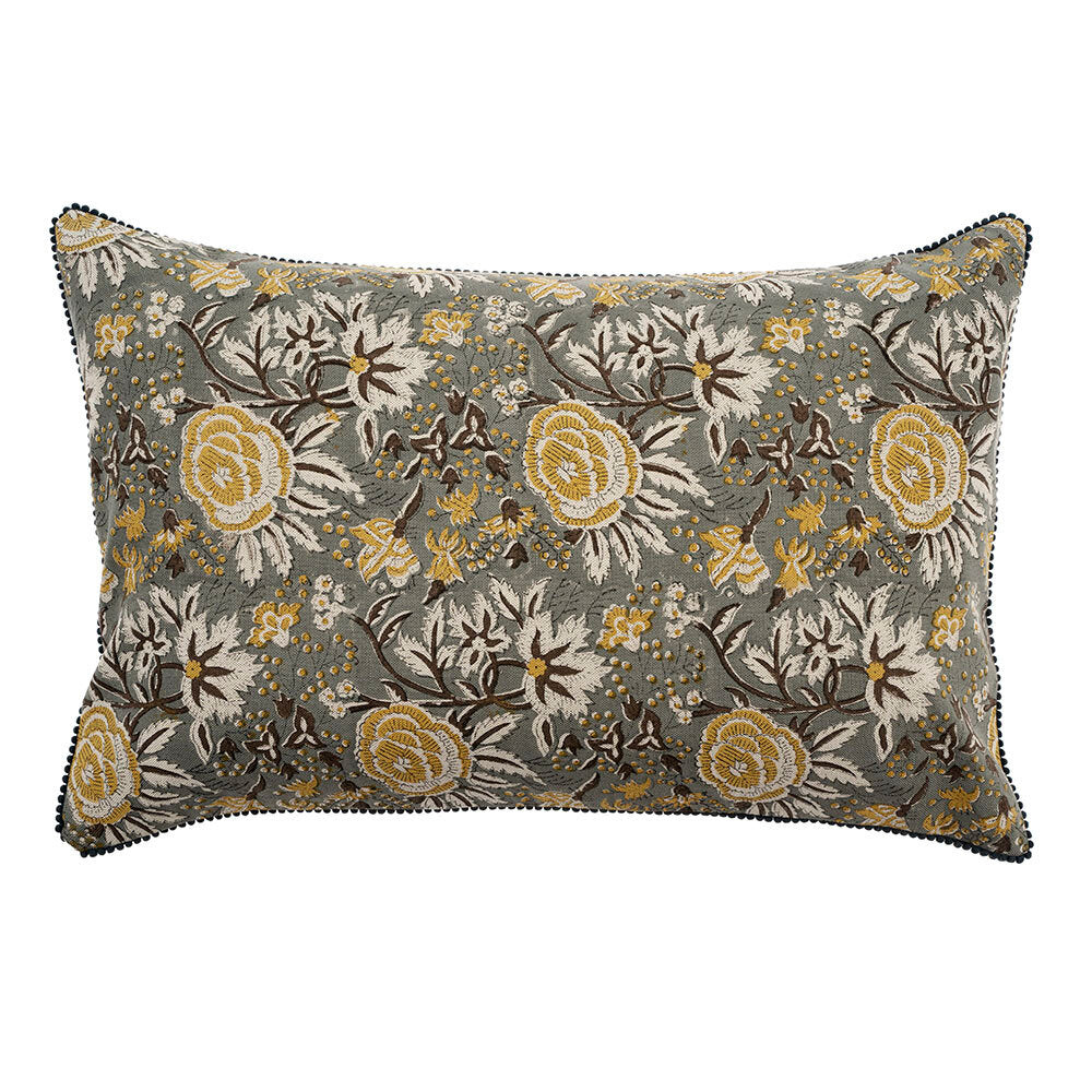 willow | linen block print pillow