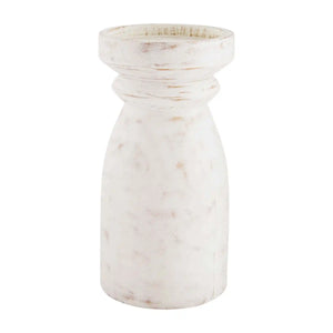 white washed | medium candle holder