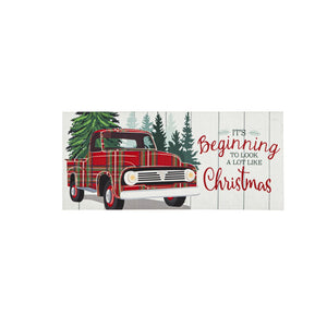 plaid christmas truck | sassafras insert