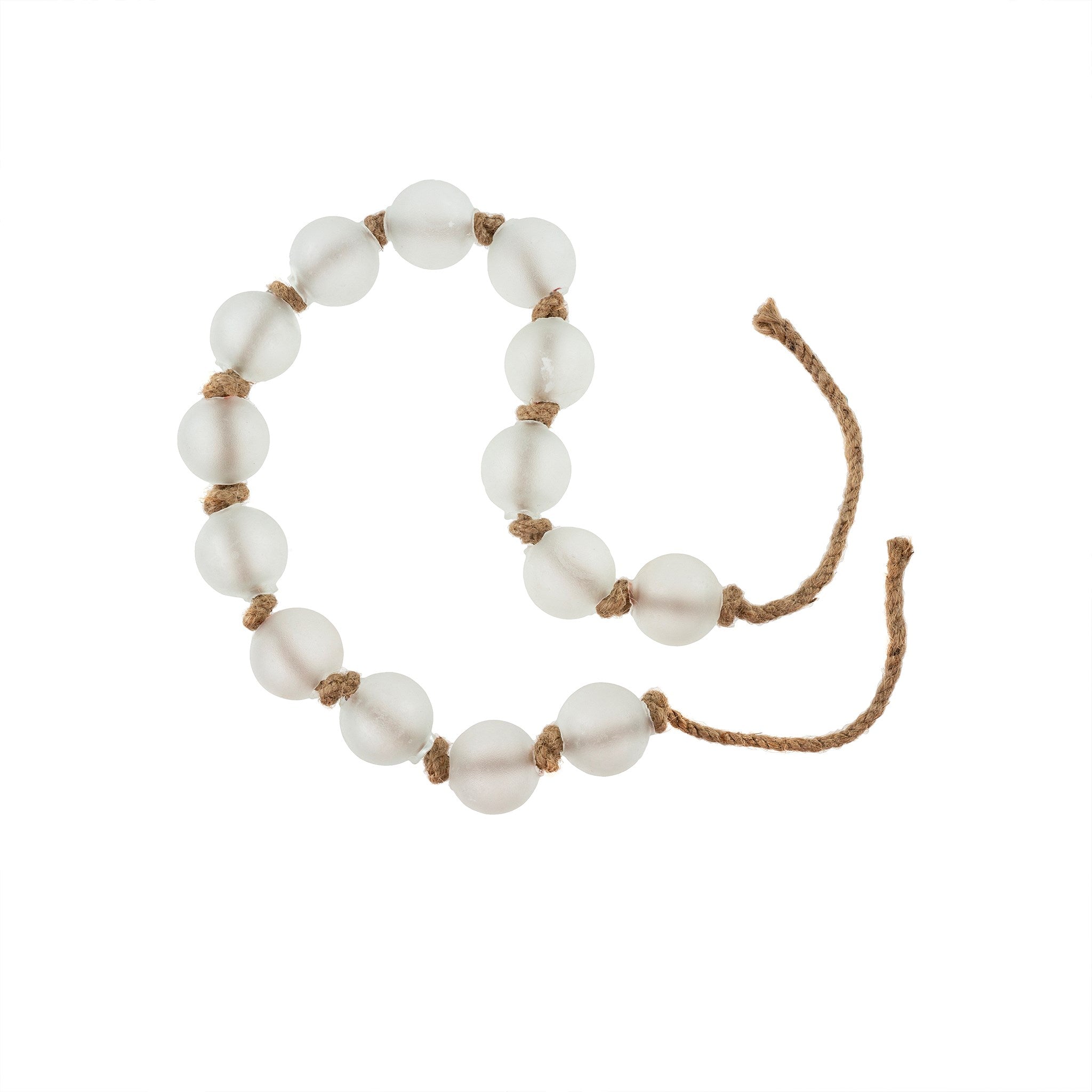 white beach glass beads