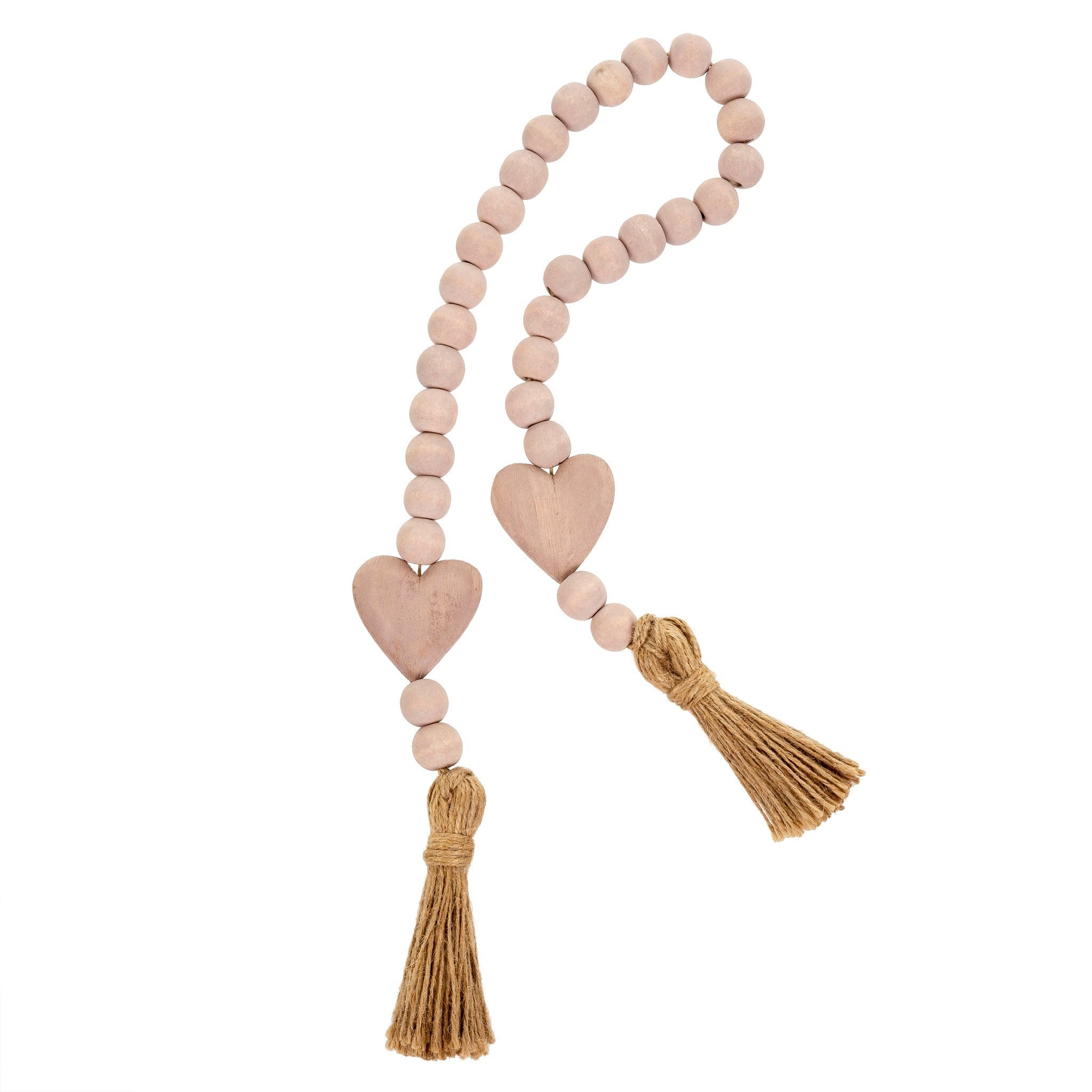 heart wooden beads | pink