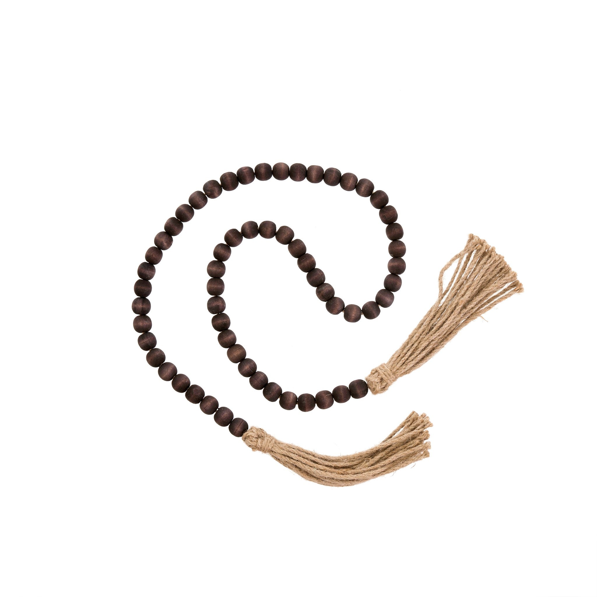 tassel wooden beads | brown