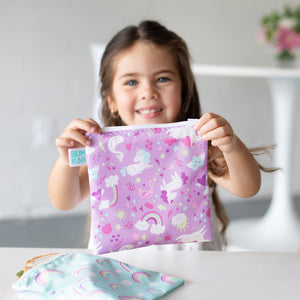 unicorn + rainbows | large reusable snack bags