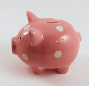 pink polka dot | piggy bank