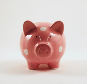 pink polka dot | piggy bank