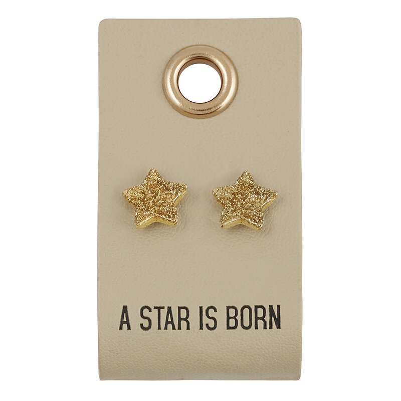 stars | leather tag earrings