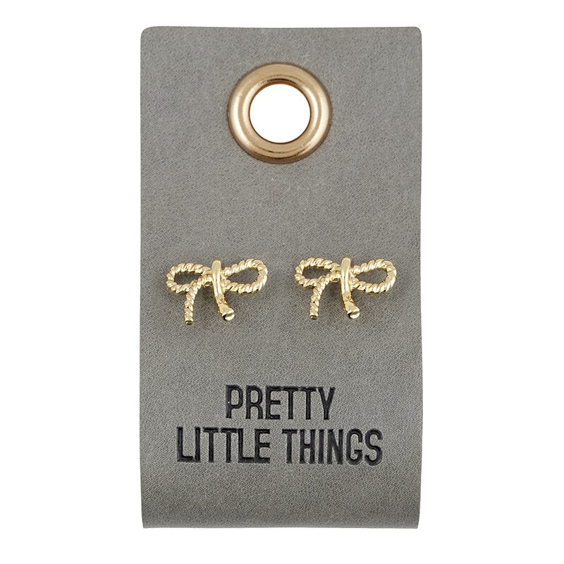 bows | leather tag earrings