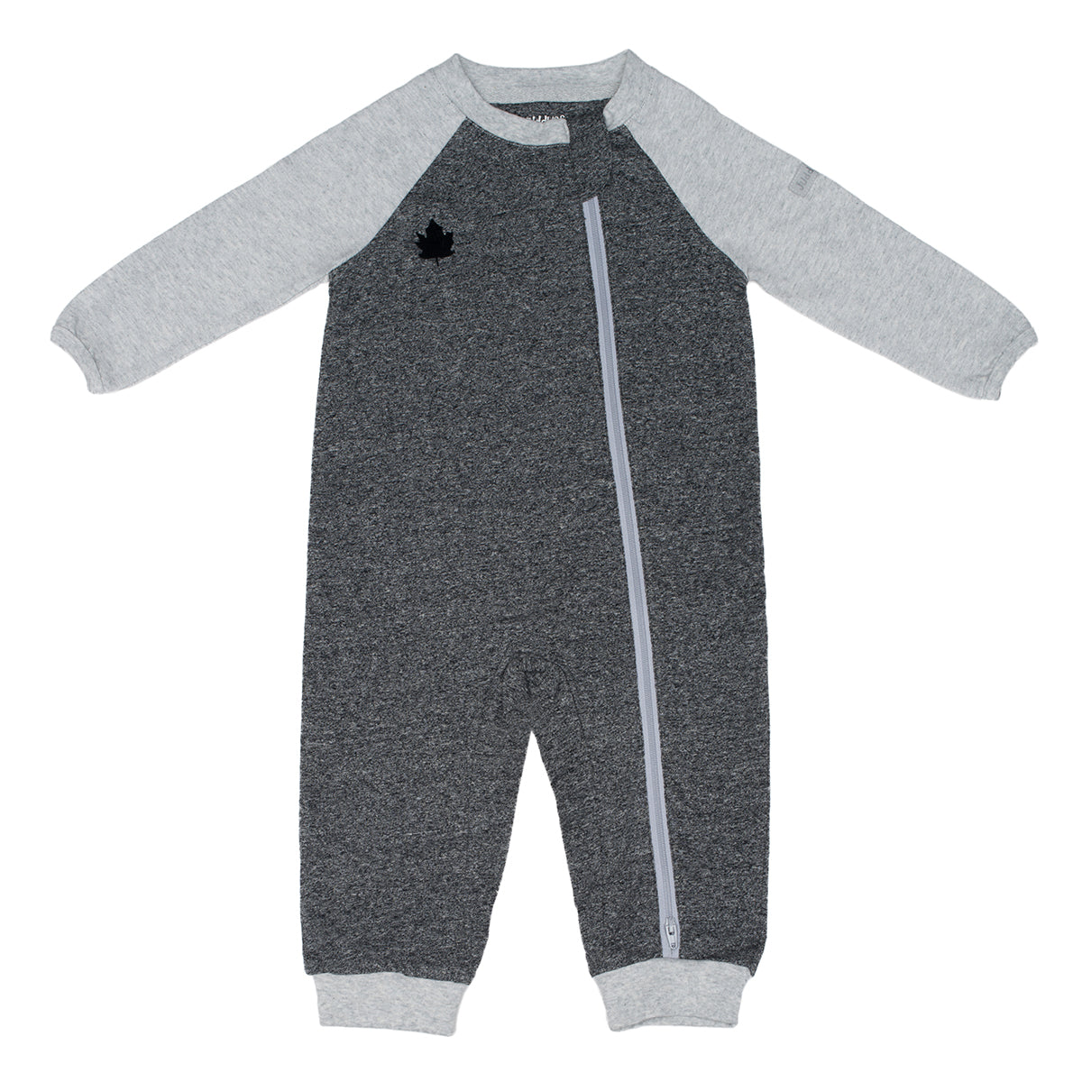 raglan graphite black  |  organic playsuit