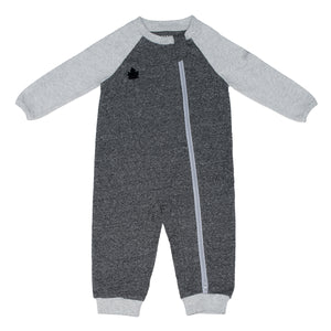 raglan graphite black  |  organic playsuit