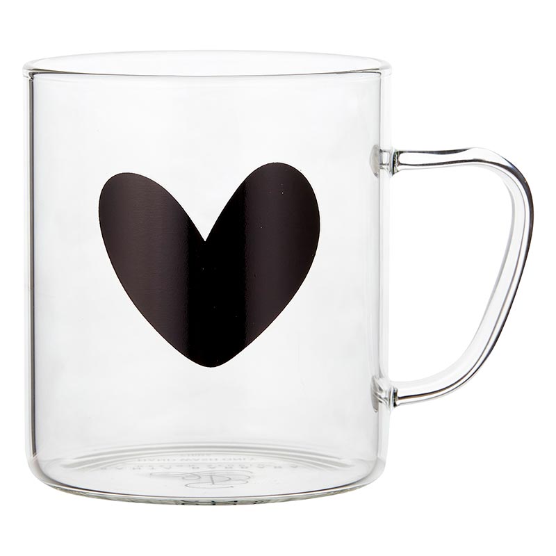 black heart | clear mug