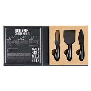 matte black cheese knives | gourmet box set