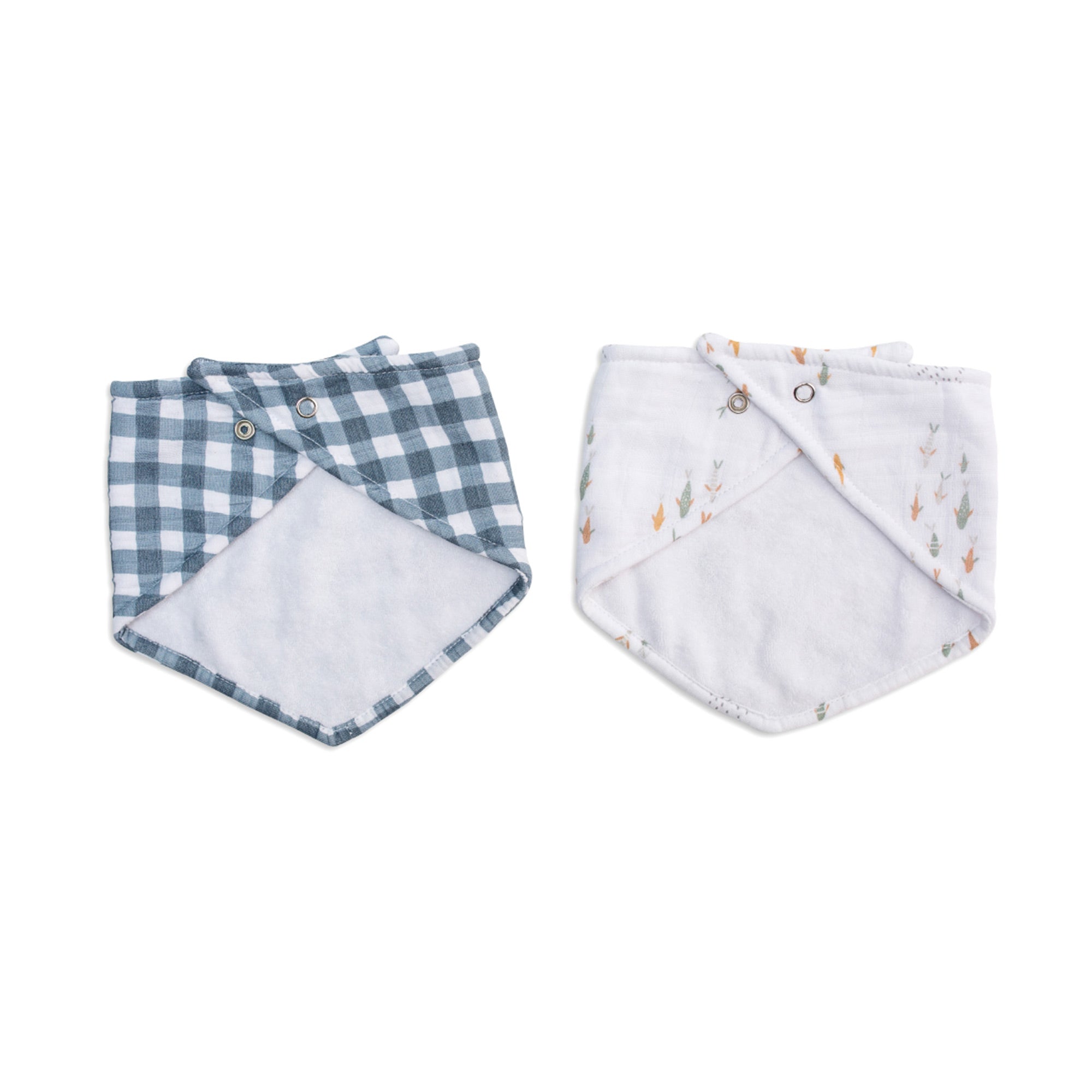 fish + navy gingham | bandana bibs