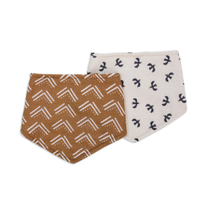 mudcloth + black birds | bandana bibs