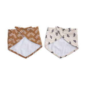 mudcloth + black birds | bandana bibs