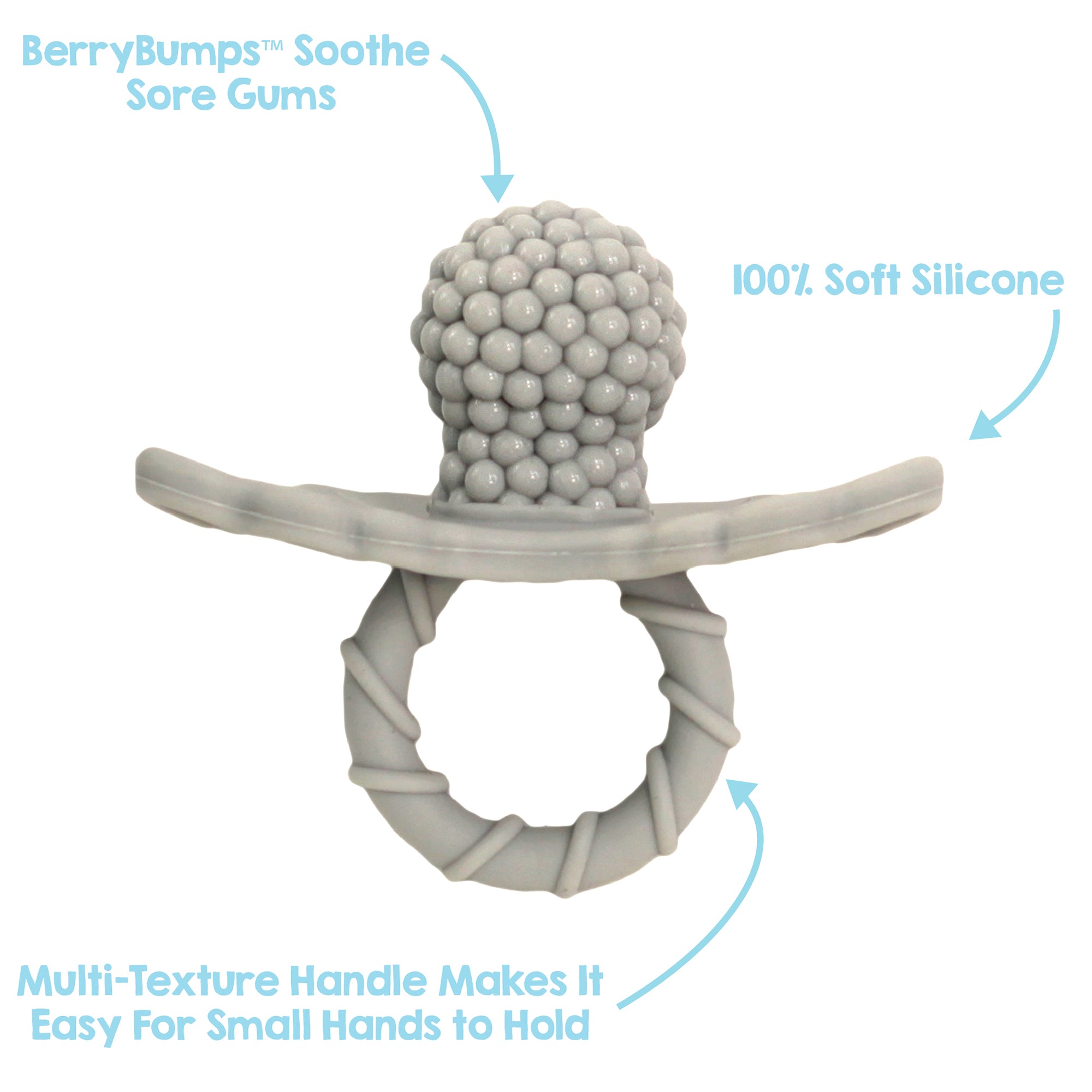 cookies + cream grey | razberry teether