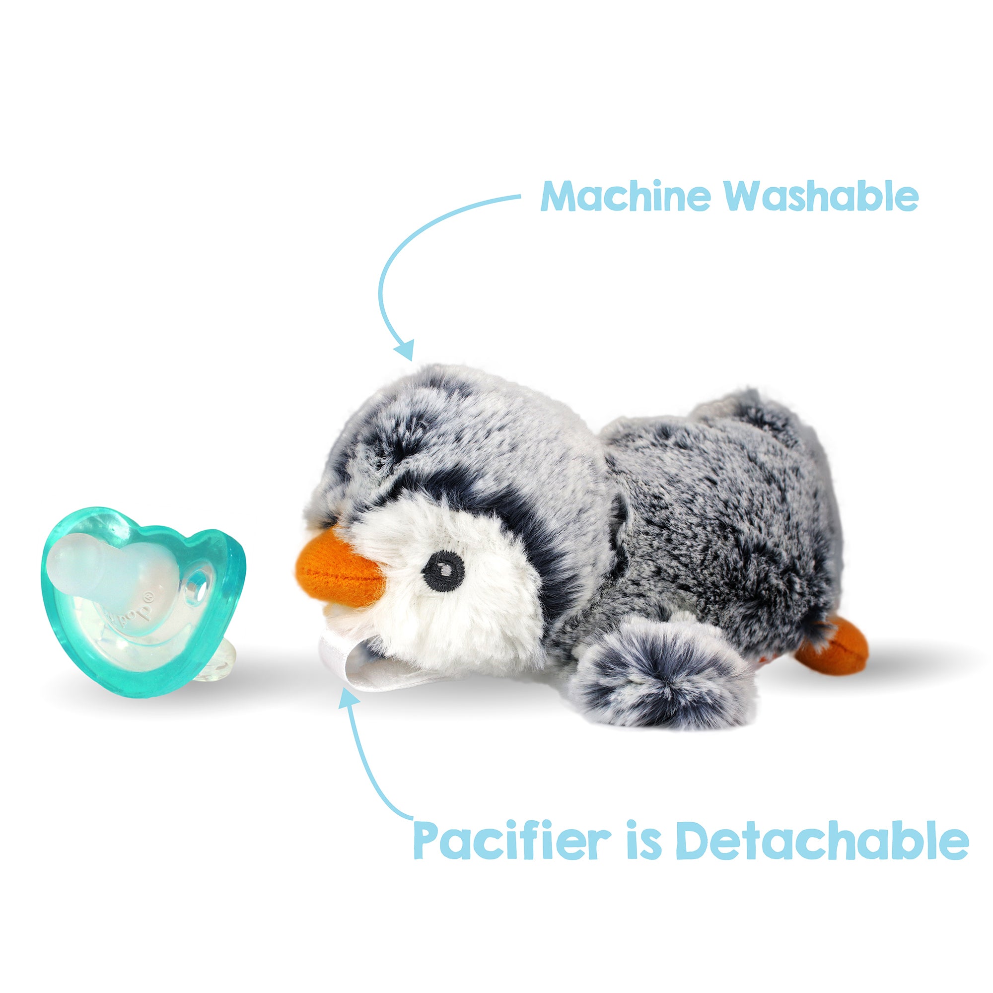 grey penguin | razbuddy paci jollypop holder