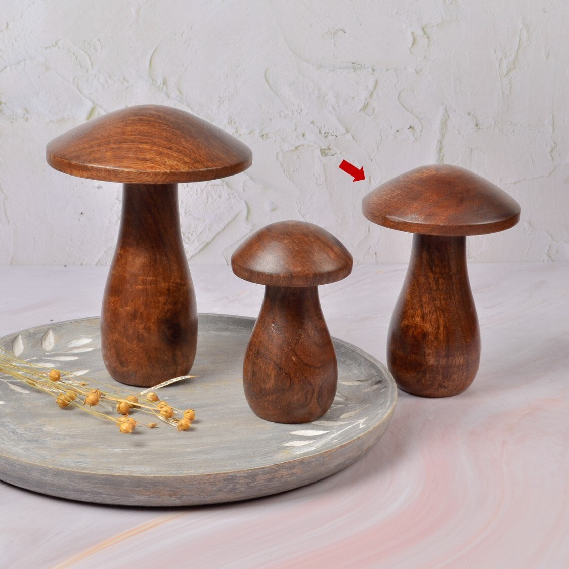 alora | medium wooden mushroom