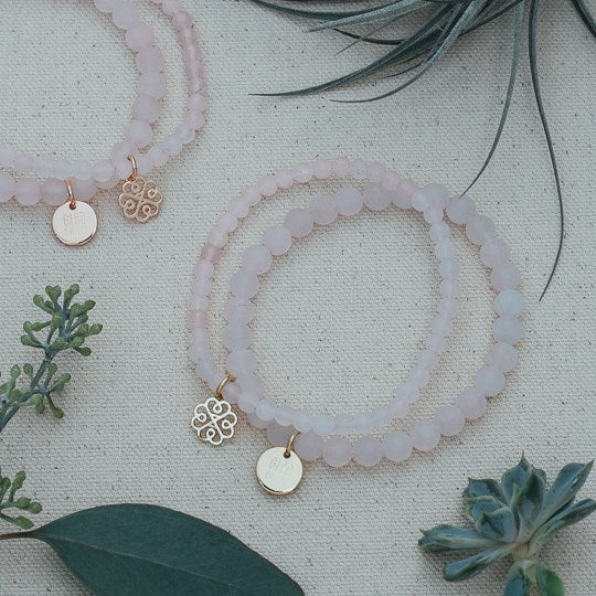 stackem up rose quartz rose | bracelets