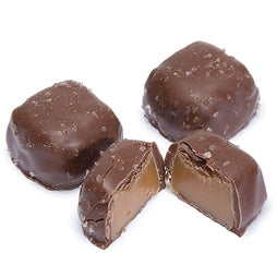 milk chocolate covered vanilla caramel with sea salt