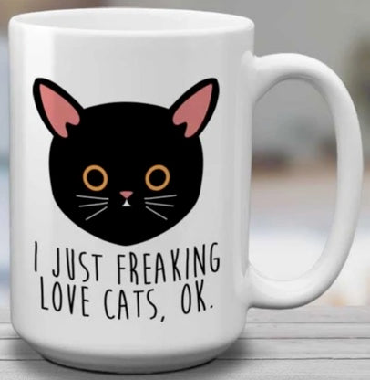 freaking love cats | mug