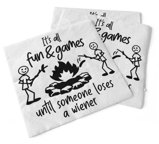 it's all fun + games | beverage napkins