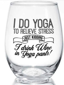 i do yoga | stemless glass