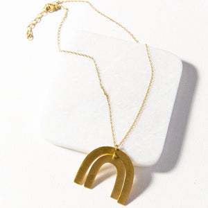 matte brass rainbow | necklace