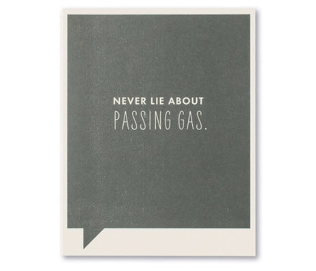 never lie | just for laughs card