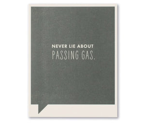 never lie | just for laughs card