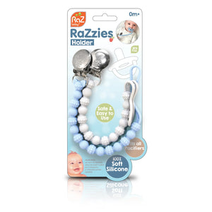 blue + grey | razzies silicone paci holder