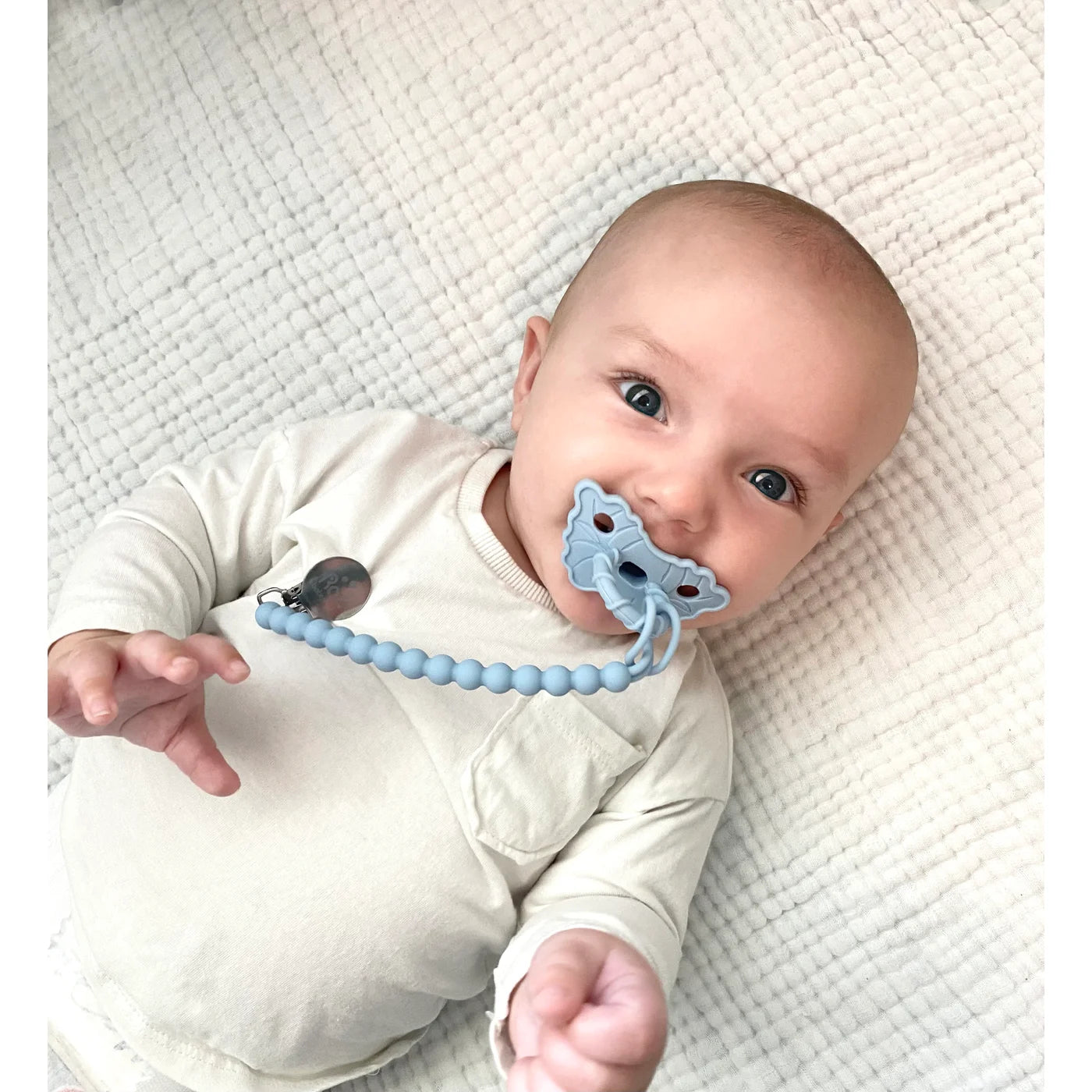 blue + grey | razzies silicone paci holder