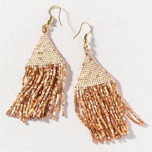 rose gold luxe petite fringe | bead earrings