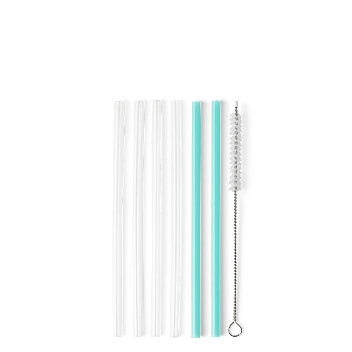 clear + aqua | short reusable straws