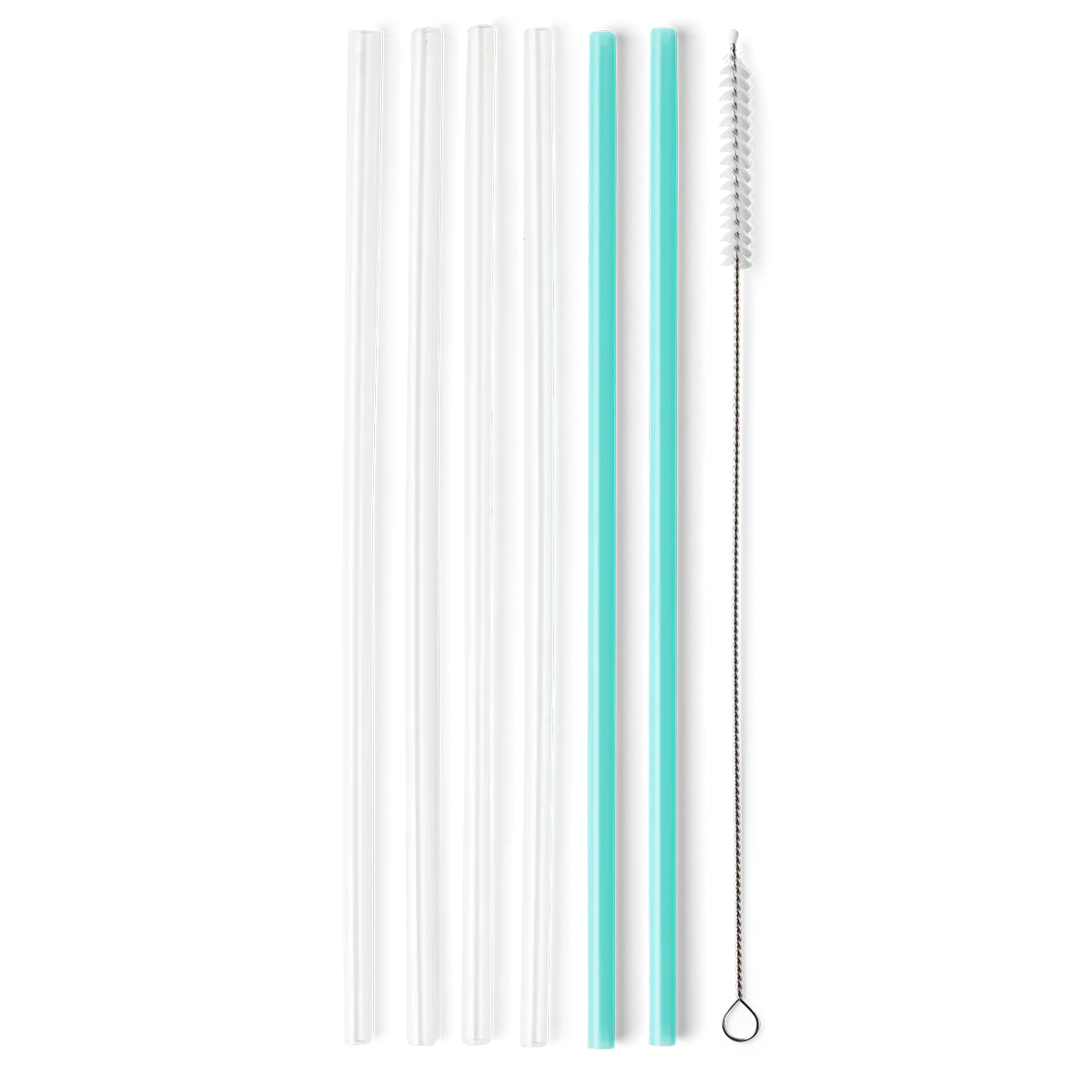 clear + aqua | tall reusable straws